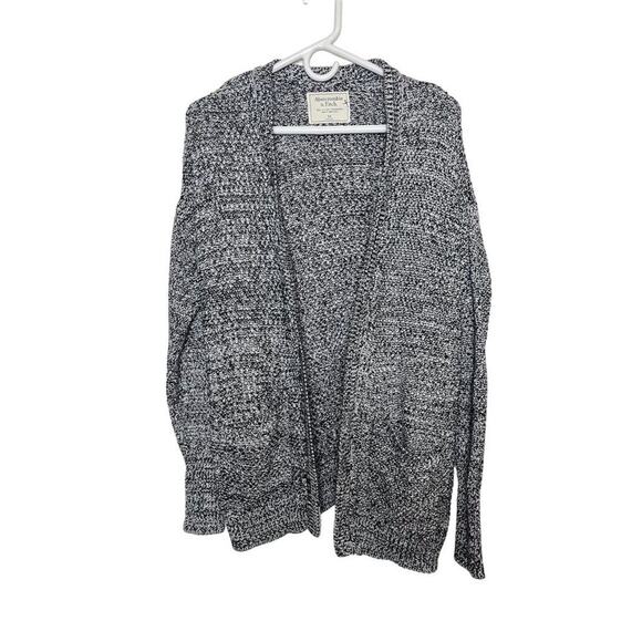 Abercrombie & Fitch Sweaters - Abercrombie & Fitch Women's Black Chunky Knit Cardigan Size M Open Front